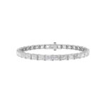 10 CT emerald cut lab grown diamond tennis bracelet in 14K white gold