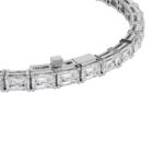 10 CT emerald cut lab grown diamond tennis bracelet in 14K white gold