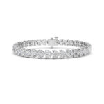 18 CT heart shape lab grown diamond tennis bracelet in 14K white gold