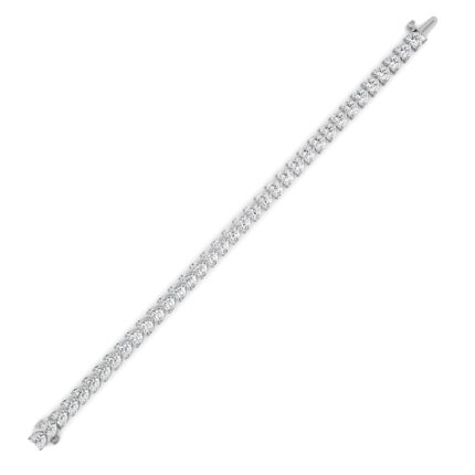 18 CT heart shape lab grown diamond tennis bracelet in 14K white gold