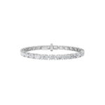 10 CT oval lab grown diamond east-west tennis bracelet in 14K white gold