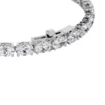 10 CT oval lab grown diamond east-west tennis bracelet in 14K white gold