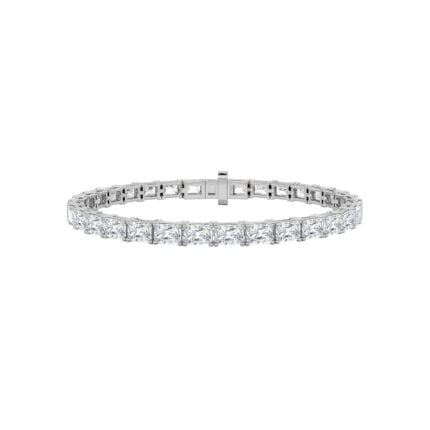 18 CT radiant cut lab grown diamond tennis bracelet in 14K white gold