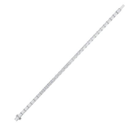 18 CT radiant cut lab grown diamond tennis bracelet in 14K white gold