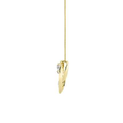 1.5 CT round orbit circle lab grown diamond pendant in 14K Yellow Gold