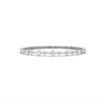 2.5 CT emerald cut and pear lab grown diamond bangle bracelet in 14K white gold