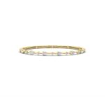 1.5 CT pear and round lab grown diamond bangle bracelet in 14K yellow gold