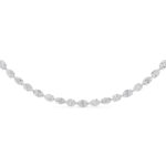 graduated oval and pear lab grown diamond tennis necklace in 14K White Gold