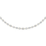 graduated oval and pear lab grown diamond tennis necklace in 14K Yellow Gold
