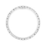 13 CT round and emerald cut semi-bezel lab grown diamond tennis bracelet in 14K white gold