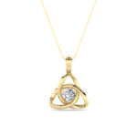 0.5 CT round trinity knot lab grown diamond pendant in 14K Yellow Gold
