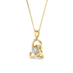 0.5 CT round trinity knot lab grown diamond pendant in 14K Yellow Gold