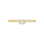 2 CT oval bezel lab grown diamond bangle bracelet in 14K yellow gold