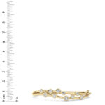 2 CT round bezel crossover lab grown diamond bangle bracelet in 14K yellow gold