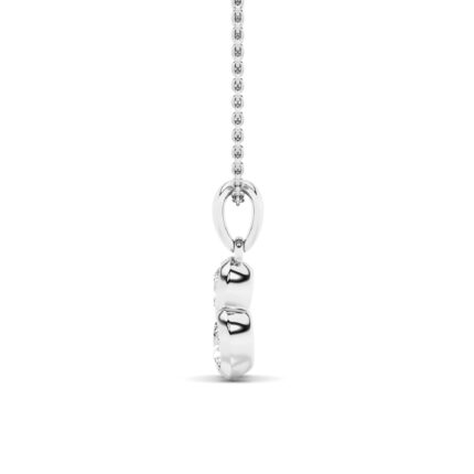 1 CT round trio cluster lab grown diamond pendant in 14K White Gold