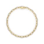 13 CT round and oval lab grown diamond tennis bracelet in 14K yellow gold
