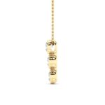 1 CT round three stone bezel drop lab grown diamond pendant in 14K Yellow Gold
