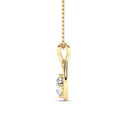 1 CT round infinity drop lab grown diamond pendant in 14K Yellow Gold