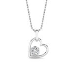 0.33 CT floating round open heart lab grown diamond pendant in 14K White Gold