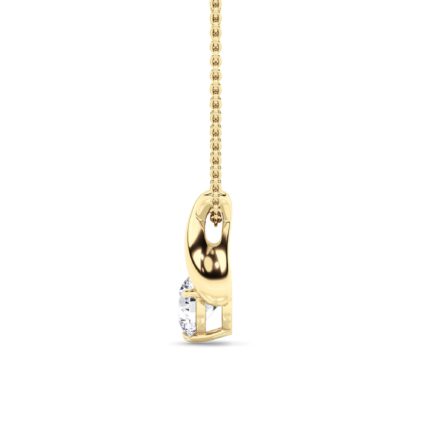 0.5 CT round crossover lab grown diamond pendant in 14K Yellow Gold