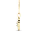 1 CT kiss medallion mixed shape lab grown diamond pendant in 14K Yellow Gold