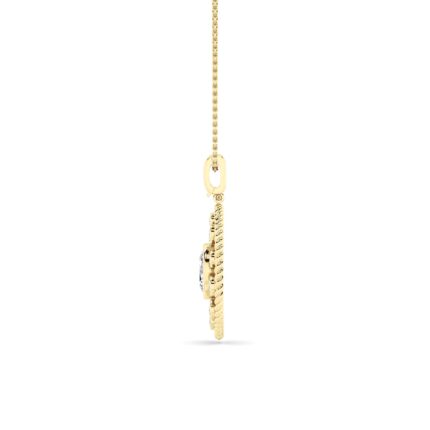 1.5 CT oval deco medallion lab grown diamond pendant in 14K Yellow Gold
