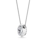 2 CT oval bezel slide lab grown diamond pendant in 14K White Gold