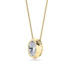 2 CT oval bezel slide lab grown diamond pendant in 14K Yellow Gold