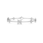 3 CT pear flower lab grown diamond chain bracelet in 14K white gold