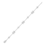 3 CT pear flower lab grown diamond chain bracelet in 14K white gold