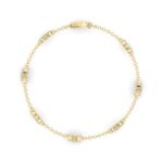 3 CT pear flower lab grown diamond chain bracelet in 14K yellow gold