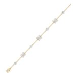3 CT pear flower lab grown diamond chain bracelet in 14K yellow gold