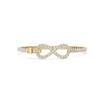 5 CT infinity round lab grown diamond tennis bracelet in 14K yellow gold