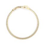5 CT infinity round lab grown diamond tennis bracelet in 14K yellow gold