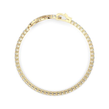 5 CT infinity round lab grown diamond tennis bracelet in 14K yellow gold