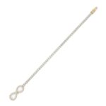 5 CT infinity round lab grown diamond tennis bracelet in 14K yellow gold