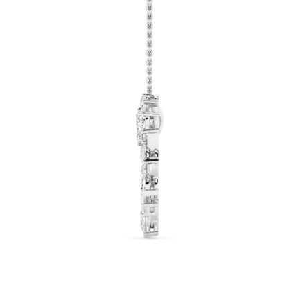2.5 CT mixed shape scattered open heart lab grown diamond pendant in 14K White Gold