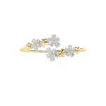 5.5 CT pear flower lab grown diamond bangle bracelet in 14K yellow gold