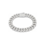 Men’s stainless steel Miami Cuban link bracelet set with 13 carats of diamonds