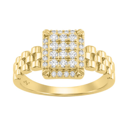 0.50Ct Round Diamond Men’S Ring In 10K Yellow Gold Luxury Men’S Jewelry