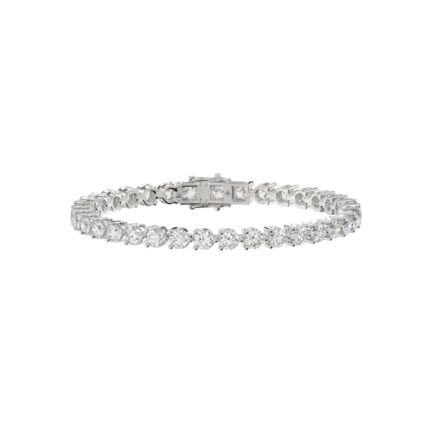 LADIES BRACELET 3CT ROUND DIAMOND 14K WHITE GOLD
