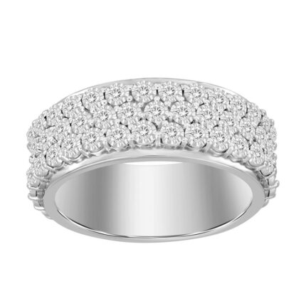 MEN'S BAND 1.00CT ROUND DIAMOND 10K WHITE GOLD