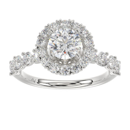 LADIES SEMI MOUNT RING 1.00CT ROUND DIAMOND 14K WHITE GOLD (SI QUALITY) (CENTER STONE 1.00CT ROUND DIAMOND)
