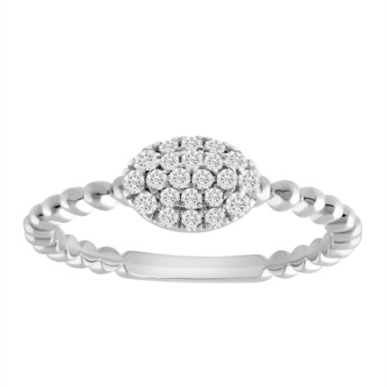 LADIES RING 0.20CT ROUND DIAMOND 14K WHITE GOLD