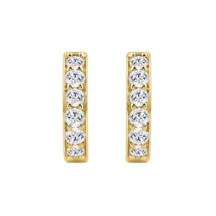 10K YELLOW GOLD 1.00CT ROUND DIAMOND LADIES HOOP EARRING