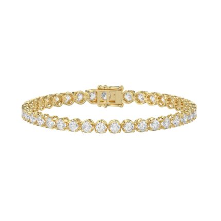 14K YELLOW GOLD 7.00CT ROUND DIAMOND LADIES BRACELET