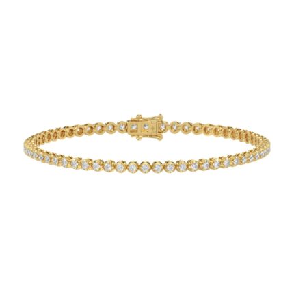 MENS BRACELET 2 1/2CT ROUND DIAMOND 14K YELLOW GOLD
