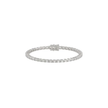 Luxury Emerald Shape Diamond Ladies Tennis Bracelet in 14K White Gold 4 1/2CT (Color F-G -Clarity VS1/VS2)