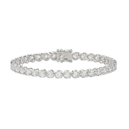 14K WHITE GOLD 7.00CT ROUND DIAMOND LADIES BRACELET