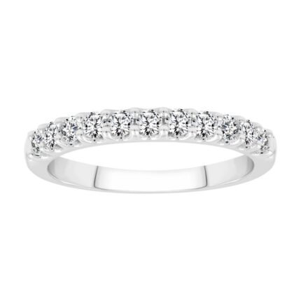 LADIES BAND 0.50CT ROUND DIAMOND 14K WHITE GOLD